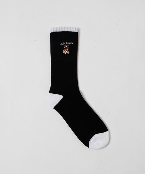 WEGO（ウィゴー）の「WEGO/別注NEWJACK刺繍ソックス（ソックス/靴下・メンズ・ブラック/オフホワイト・25-27CM）」の10枚目の写真