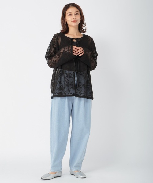 studio CLIP(スタディオクリップ)の「ダブルフロント刺繍レースブラウスジャケット(シャツ/ブラウス・レディース・ナチュラル/ブラック/アイボリー・FREE)」の4枚目の写真