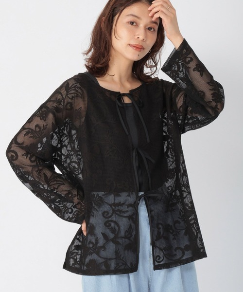studio CLIP(スタディオクリップ)の「ダブルフロント刺繍レースブラウスジャケット(シャツ/ブラウス・レディース・ナチュラル/ブラック/アイボリー・FREE)」の5枚目の写真