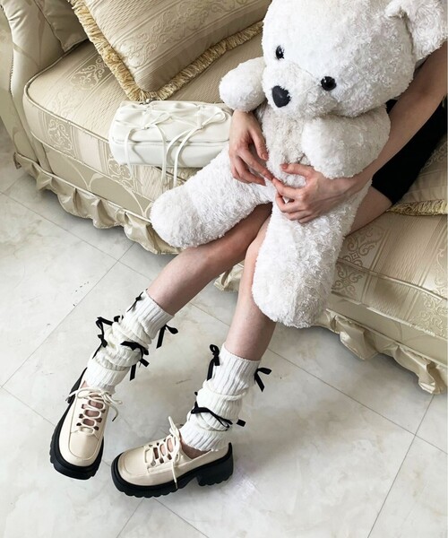 cs T&P（シーエスティーアンドピー）の「厚底 レースアップパンプス（パンプス・レディース・ブラック系1/ブラック/アイボリー・M/S/LL/L）」の15枚目の写真