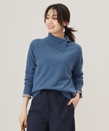 【洗える】SOFT TOUCH WOOL リブ切り替え ニット