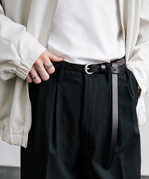 Rocky Monroe（ロッキーモンロー）の「新色追加 スプリットレザーナローベルト（ベルト・メンズ・ブラウン/ブラック/キャメル/グリーン/ワインレッド・FREE）」の12枚目の写真