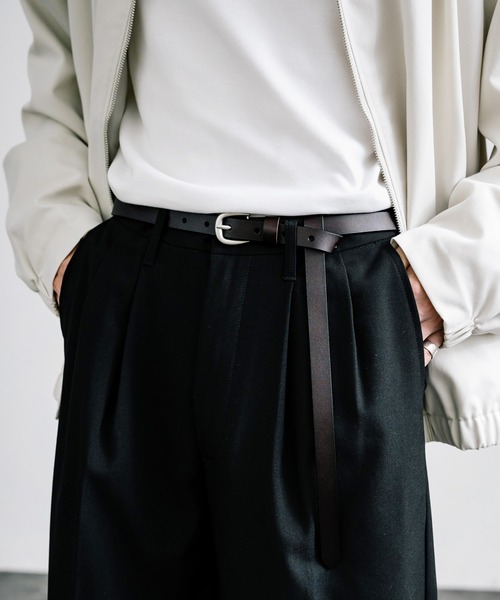 Rocky Monroe（ロッキーモンロー）の「新色追加 スプリットレザーナローベルト（ベルト・メンズ・ブラウン/ブラック/キャメル/グリーン/ワインレッド・FREE）」の11枚目の写真