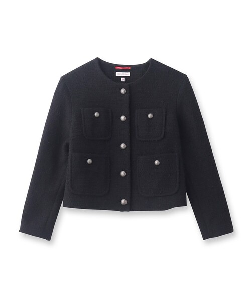 DRESSTERIOR（ドレステリア）の「【サスティナブルツイード】ノーカラーショートジャケット（ノーカラージャケット・レディース・ブラック・38/36/34）」の8枚目の写真