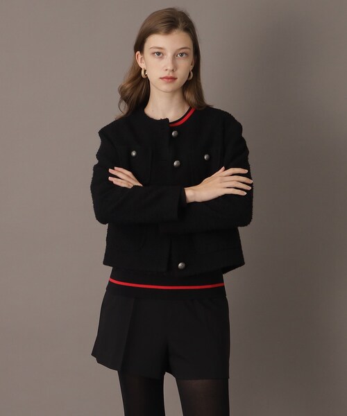 DRESSTERIOR（ドレステリア）の「【サスティナブルツイード】ノーカラーショートジャケット（ノーカラージャケット・レディース・ブラック・38/36/34）」の4枚目の写真