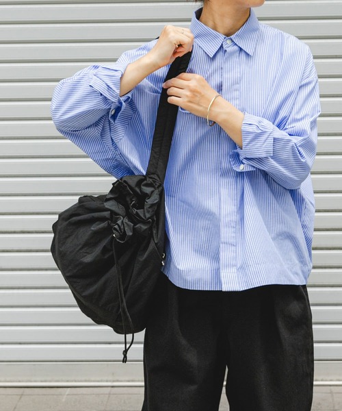 FORK&SPOON（フォークアンドスプーン）の「FORK&SPOON　レギュラーカラーコクーンシャツ（シャツ/ブラウス・レディース・ブルー系その他/グレー系その他・1）」の2枚目の写真