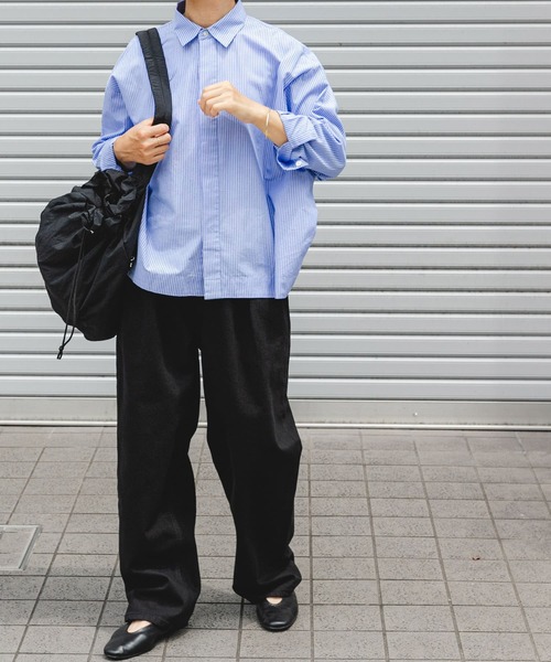 FORK&SPOON（フォークアンドスプーン）の「FORK&SPOON　レギュラーカラーコクーンシャツ（シャツ/ブラウス・レディース・ブルー系その他/グレー系その他・1）」の16枚目の写真