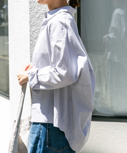 FORK&SPOON（フォークアンドスプーン）の「FORK&SPOON　レギュラーカラーコクーンシャツ（シャツ/ブラウス・レディース・ブルー系その他/グレー系その他・1）」の13枚目の写真