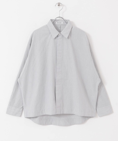 FORK&SPOON（フォークアンドスプーン）の「FORK&SPOON　レギュラーカラーコクーンシャツ（シャツ/ブラウス・レディース・ブルー系その他/グレー系その他・1）」の9枚目の写真