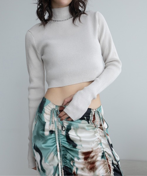 VACANCY（ヴァカンシー）の「MIXカラーショート丈ニット（ニット/セーター・レディース・ブルー/グレー/ブラック・FREE）」の3枚目の写真