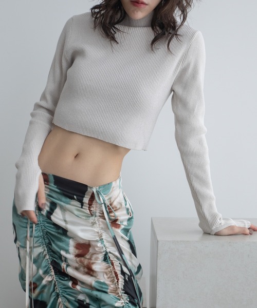 VACANCY（ヴァカンシー）の「MIXカラーショート丈ニット（ニット/セーター・レディース・ブルー/グレー/ブラック・FREE）」の12枚目の写真