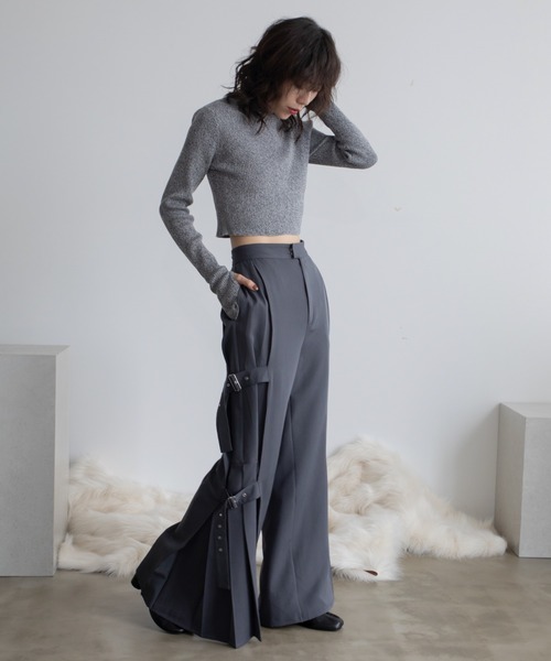 VACANCY（ヴァカンシー）の「MIXカラーショート丈ニット（ニット/セーター・レディース・ブルー/グレー/ブラック・FREE）」の8枚目の写真