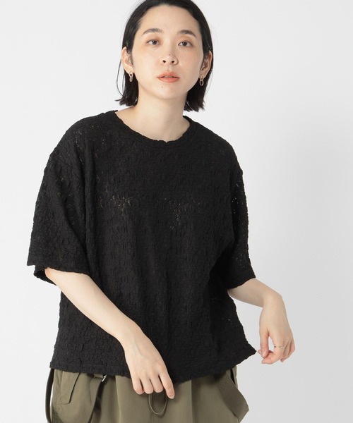 studio CLIP（スタディオクリップ）の「フラワーレースプルオーバー（Tシャツ/カットソー・レディース・ブラック/オフホワイト/ライトグリーン・FREE）」の14枚目の写真