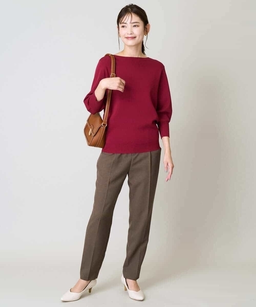 a.v.v（アーヴェヴェ）の「【洗える/イージーケア/毛玉になりにくい】美楽るスッキリ見えテーパードパンツ（その他パンツ・レディース・ベージュ/ブラック/グレー/ブラウン・40/38/36/42/34）」の7枚目の写真