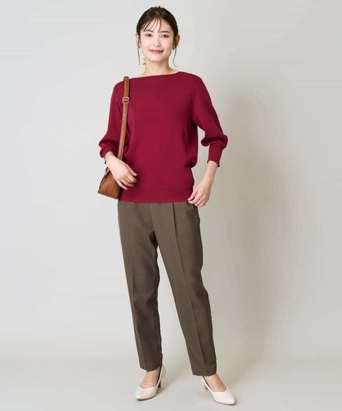 a.v.v（アーヴェヴェ）の「【洗える/イージーケア/毛玉になりにくい】美楽るスッキリ見えテーパードパンツ（その他パンツ・レディース・ベージュ/ブラック/グレー/ブラウン・40/38/36/42/34）」の9枚目の写真