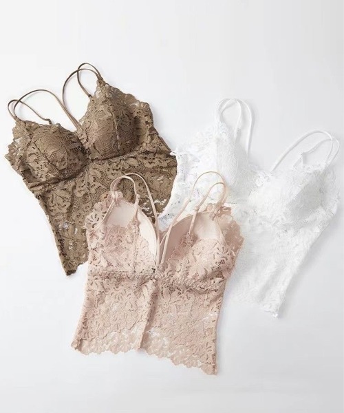 Miniministore(ミニミニストア)の「総レースキャミソールカップ付きブラトップ(インナーウェア/肌着・レディース・ブラウン/ホワイト/ブラック/ピンクベージュ・L/M)」の16枚目の写真