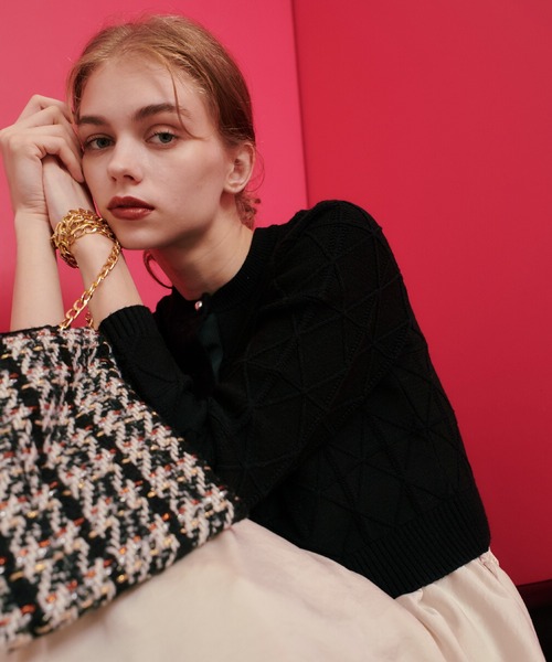 LOULOU WILLOUGHBY】柄編みニットブルゾン LOULOU