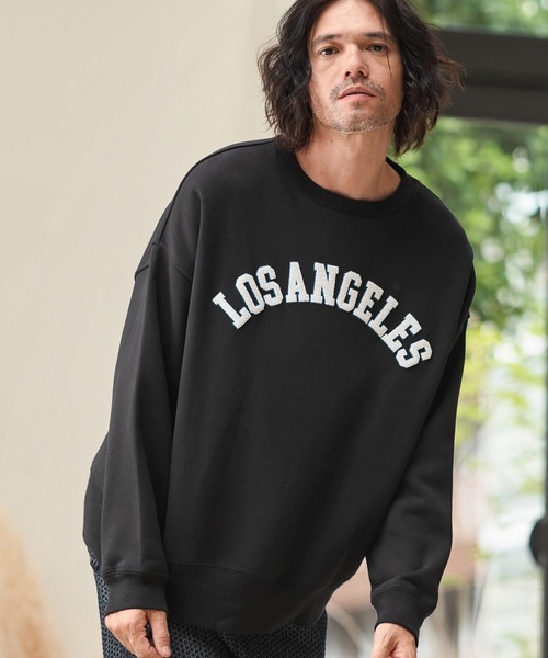 msw1561-プリント裏起毛CNスウェット（LosAngeles）（スウェット