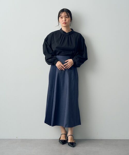 【セール】デニムライクプリーツMIXスカート（スカート）｜YECCA VECCA（イェッカヴェッカ）