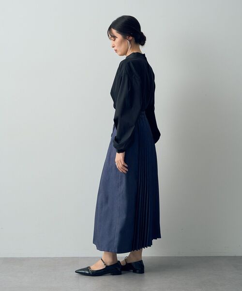 【セール】デニムライクプリーツMIXスカート（スカート）｜YECCA VECCA（イェッカヴェッカ）