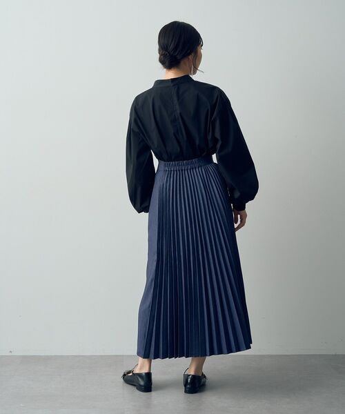 【セール】デニムライクプリーツMIXスカート（スカート）｜YECCA VECCA（イェッカヴェッカ）