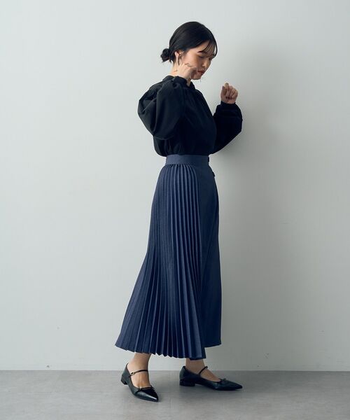 【セール】デニムライクプリーツMIXスカート（スカート）｜YECCA VECCA（イェッカヴェッカ）