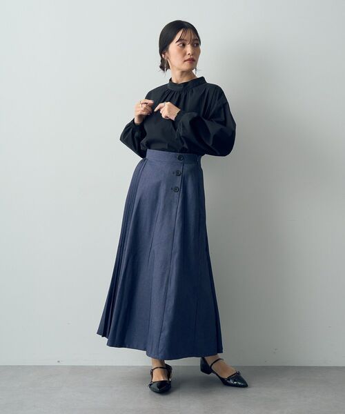 【セール】デニムライクプリーツMIXスカート（スカート）｜YECCA VECCA（イェッカヴェッカ）