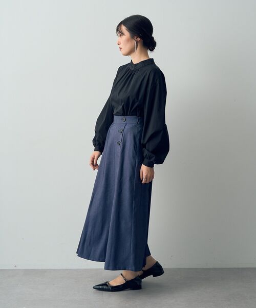 【セール】デニムライクプリーツMIXスカート（スカート）｜YECCA VECCA（イェッカヴェッカ）