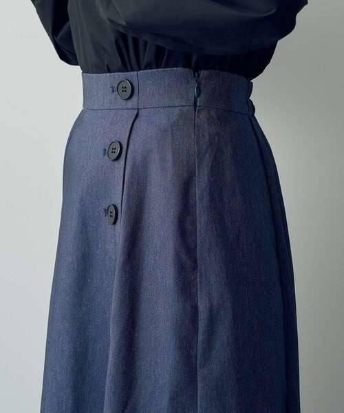 【セール】デニムライクプリーツMIXスカート（スカート）｜YECCA VECCA（イェッカヴェッカ）