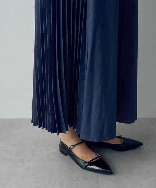 【セール】デニムライクプリーツMIXスカート（スカート）｜YECCA VECCA（イェッカヴェッカ）