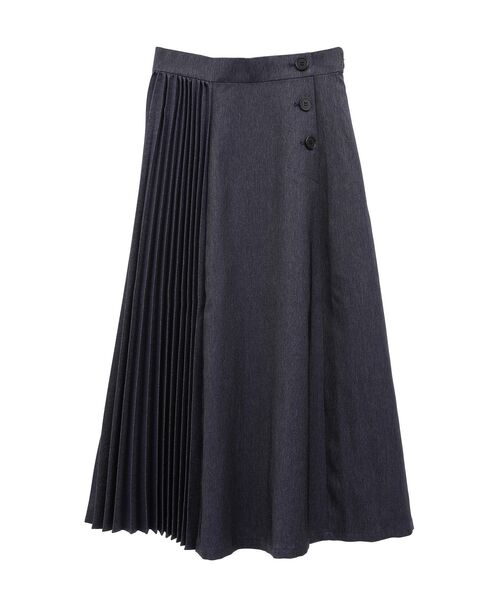 【セール】デニムライクプリーツMIXスカート（スカート）｜YECCA VECCA（イェッカヴェッカ）