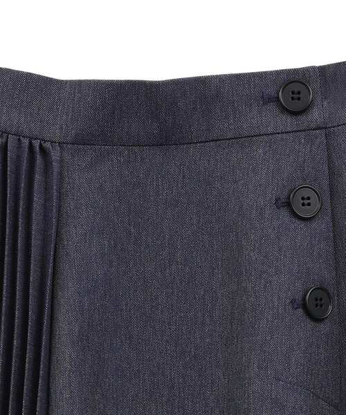 【セール】デニムライクプリーツMIXスカート（スカート）｜YECCA VECCA（イェッカヴェッカ）