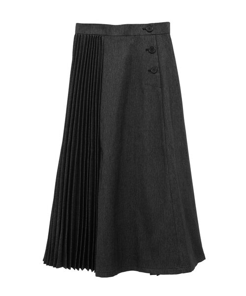 【セール】デニムライクプリーツMIXスカート（スカート）｜YECCA VECCA（イェッカヴェッカ）