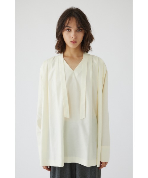 Many tuck tie blouse メニータックタイブラウス