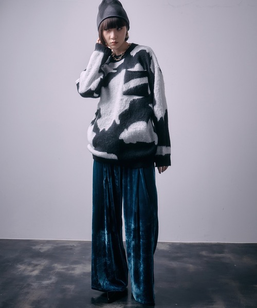 SEN TOKYO(セントーキョー)の「モヘアライククルーネックマーブルニット(ニット/セーター・レディース・ブラウン/ブラック/ブルー・M/L)」の8枚目の写真