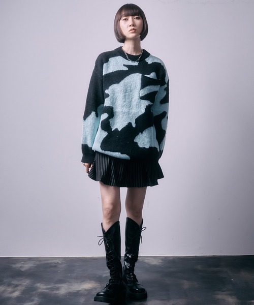 SEN TOKYO(セントーキョー)の「モヘアライククルーネックマーブルニット(ニット/セーター・レディース・ブラウン/ブラック/ブルー・M/L)」の19枚目の写真