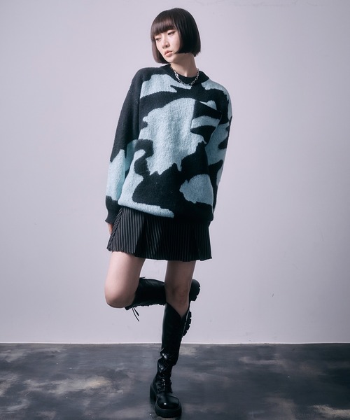 SEN TOKYO(セントーキョー)の「モヘアライククルーネックマーブルニット(ニット/セーター・レディース・ブラウン/ブラック/ブルー・M/L)」の21枚目の写真