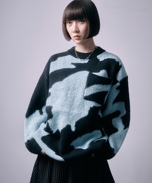 SEN TOKYO(セントーキョー)の「モヘアライククルーネックマーブルニット(ニット/セーター・レディース・ブラウン/ブラック/ブルー・M/L)」の16枚目の写真