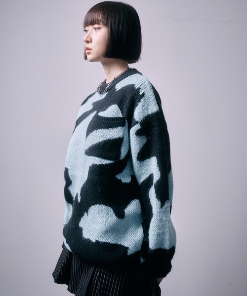 SEN TOKYO(セントーキョー)の「モヘアライククルーネックマーブルニット(ニット/セーター・レディース・ブラウン/ブラック/ブルー・M/L)」の17枚目の写真