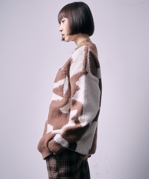 SEN TOKYO(セントーキョー)の「モヘアライククルーネックマーブルニット(ニット/セーター・レディース・ブラウン/ブラック/ブルー・M/L)」の10枚目の写真