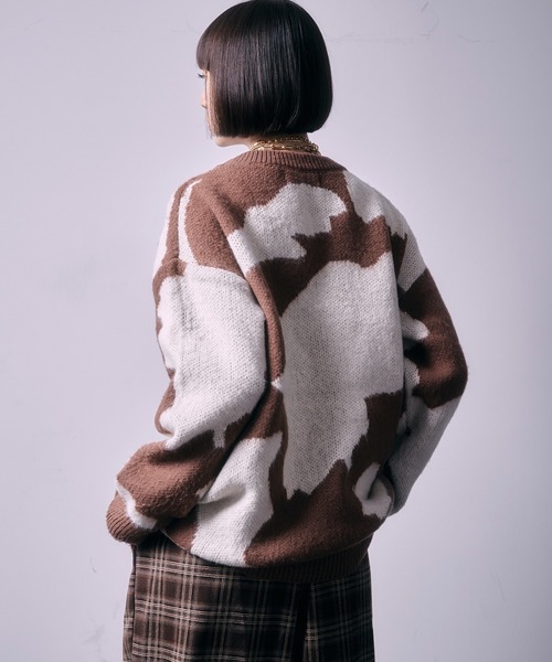 SEN TOKYO(セントーキョー)の「モヘアライククルーネックマーブルニット(ニット/セーター・レディース・ブラウン/ブラック/ブルー・M/L)」の11枚目の写真