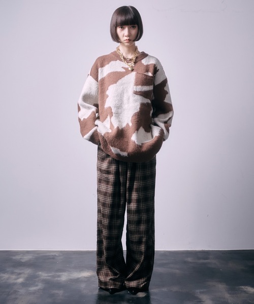 SEN TOKYO(セントーキョー)の「モヘアライククルーネックマーブルニット(ニット/セーター・レディース・ブラウン/ブラック/ブルー・M/L)」の12枚目の写真