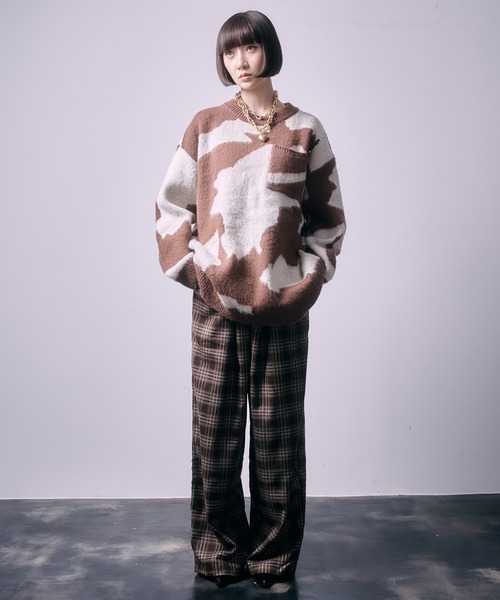 SEN TOKYO(セントーキョー)の「モヘアライククルーネックマーブルニット(ニット/セーター・レディース・ブラウン/ブラック/ブルー・M/L)」の13枚目の写真