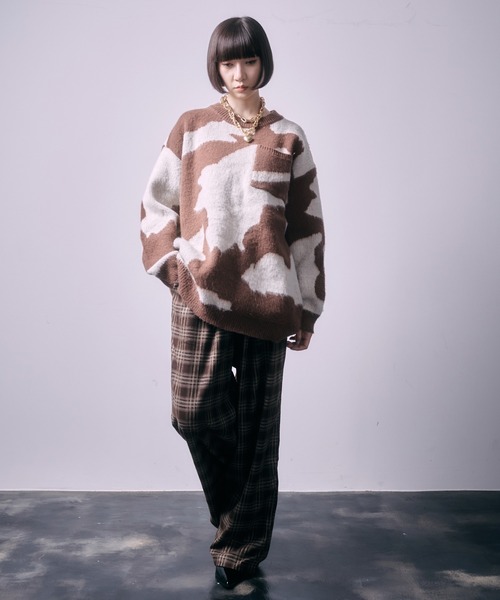 SEN TOKYO(セントーキョー)の「モヘアライククルーネックマーブルニット(ニット/セーター・レディース・ブラウン/ブラック/ブルー・M/L)」の14枚目の写真