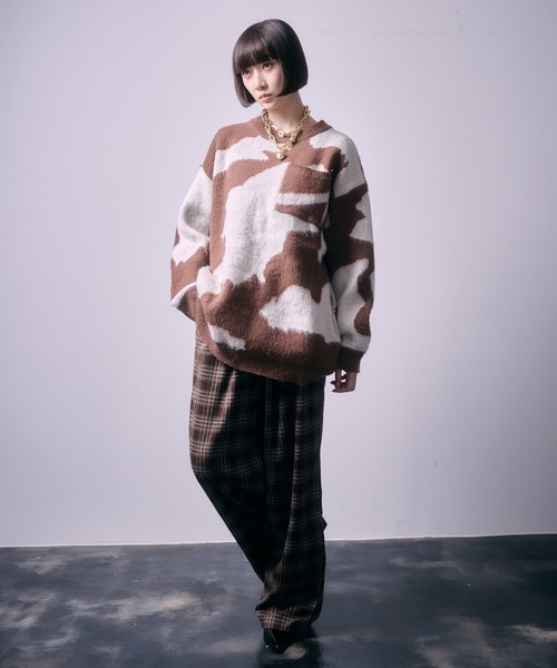 SEN TOKYO(セントーキョー)の「モヘアライククルーネックマーブルニット(ニット/セーター・レディース・ブラウン/ブラック/ブルー・M/L)」の15枚目の写真