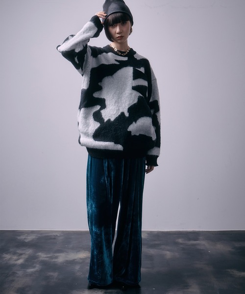 SEN TOKYO(セントーキョー)の「モヘアライククルーネックマーブルニット(ニット/セーター・レディース・ブラウン/ブラック/ブルー・M/L)」の6枚目の写真