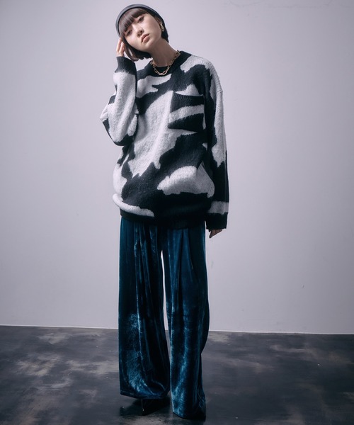 SEN TOKYO(セントーキョー)の「モヘアライククルーネックマーブルニット(ニット/セーター・レディース・ブラウン/ブラック/ブルー・M/L)」の7枚目の写真