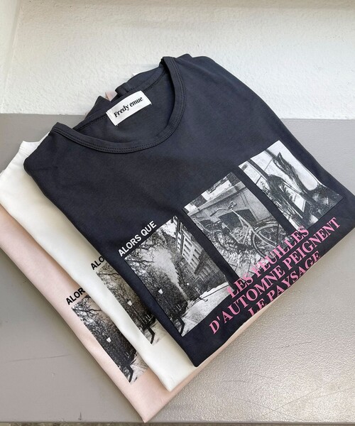 fredy emue(フレディエミュ)の「シルケットPHOTO ロンTシャツ(Tシャツ/カットソー・レディース・チャコールグレー/オフホワイト/ベビーピンク・38)」の3枚目の写真
