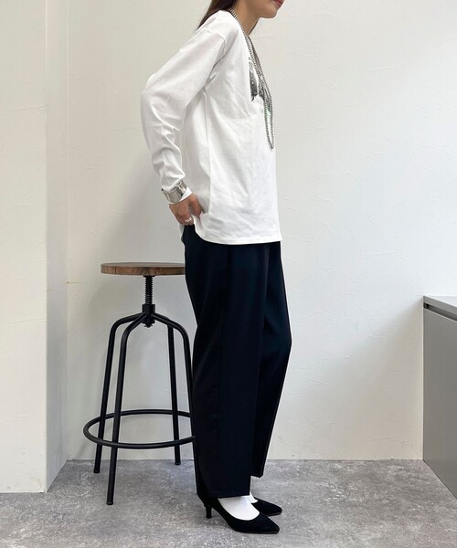 fredy emue(フレディエミュ)の「シルケットPHOTO ロンTシャツ(Tシャツ/カットソー・レディース・チャコールグレー/オフホワイト/ベビーピンク・38)」の6枚目の写真
