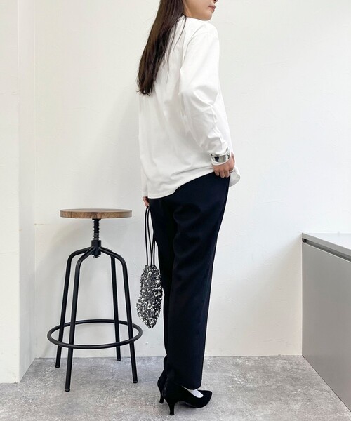 fredy emue(フレディエミュ)の「シルケットPHOTO ロンTシャツ(Tシャツ/カットソー・レディース・チャコールグレー/オフホワイト/ベビーピンク・38)」の7枚目の写真